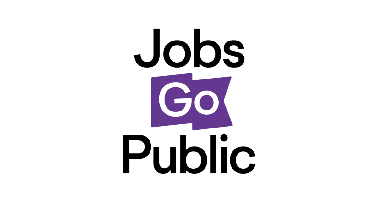 Jobs Go Public flag logo vertical